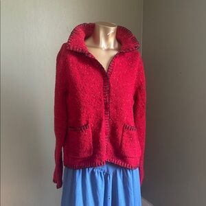 Villager Red Textured Jacket